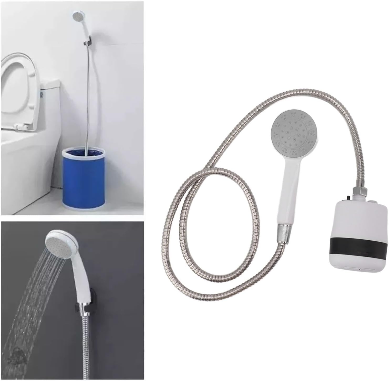 Douche de camping portable TOPINCN, douche de camping rechargeable 2200 mAh avec tuyau de 1,5 m pour arroser les fleurs et laver la voiture. Douche électrique portable avec – Image 8