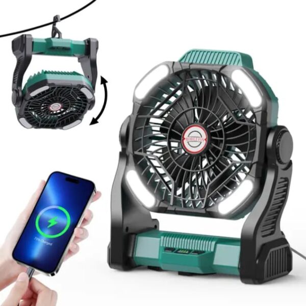 Ventilateur Portable Rechargeable A16 avec Lampe LED – 2 en 1