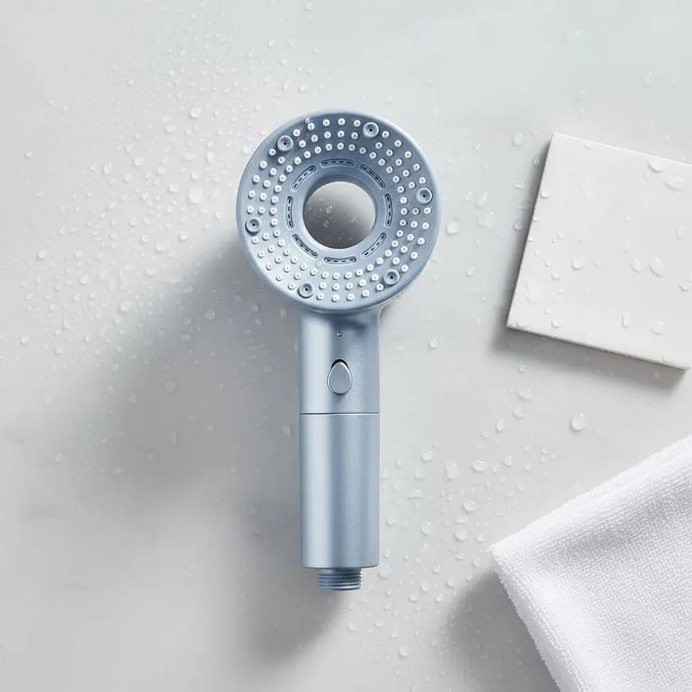 Douchette à main haute pression avec plusieurs jets, buses anti-obstruction, installation universelle sans outil, idéale pour les enfants, spa à domicile, pommeau, base et flexible. – Image 3
