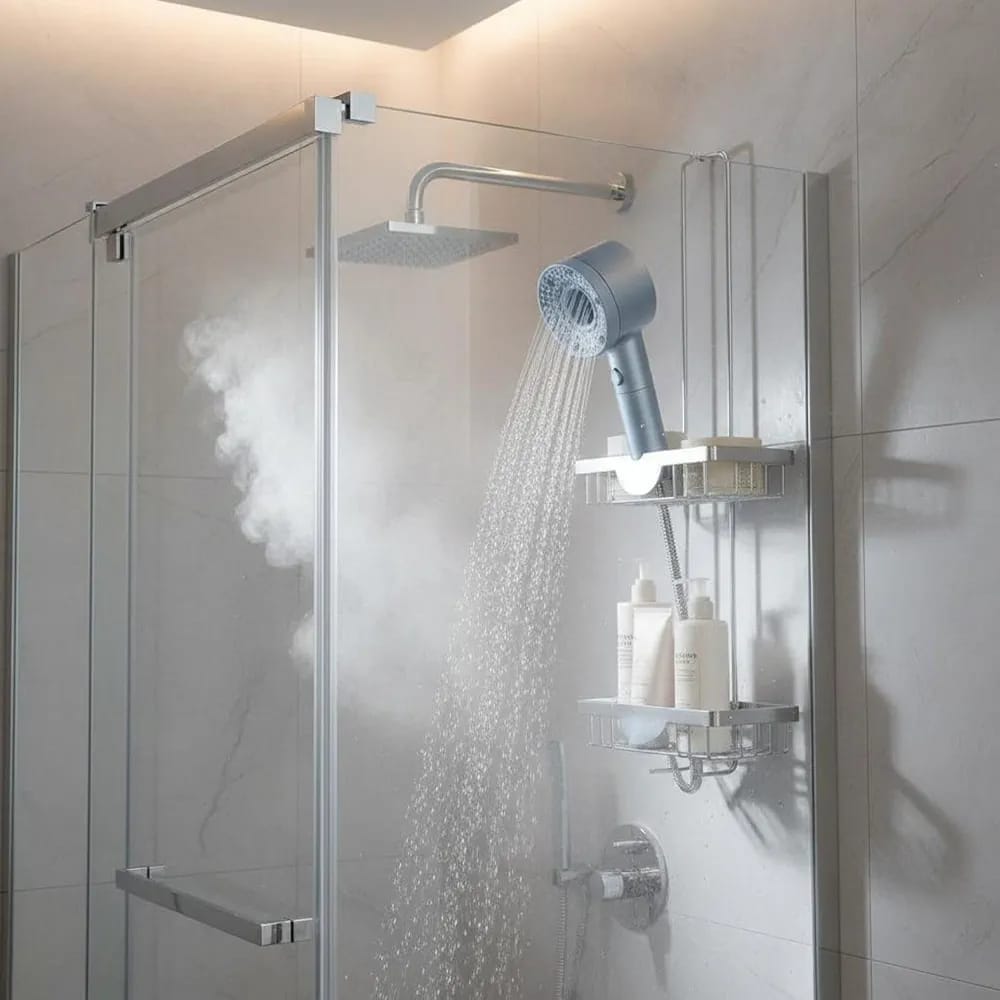 Douchette à main haute pression avec plusieurs jets, buses anti-obstruction, installation universelle sans outil, idéale pour les enfants, spa à domicile, pommeau, base et flexible. – Image 5