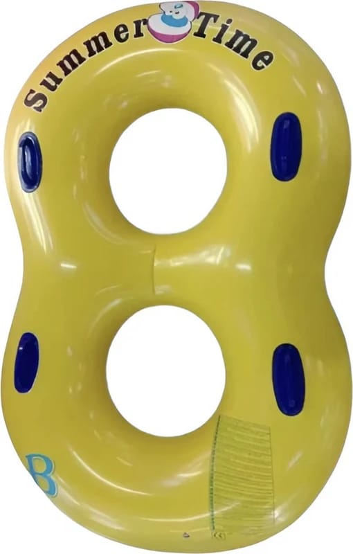 Bouée gonflable double épaisse pour piscine, en forme de canard, idéale pour les couples adultes (homme et femme), avec siège parent-enfant. – Image 2