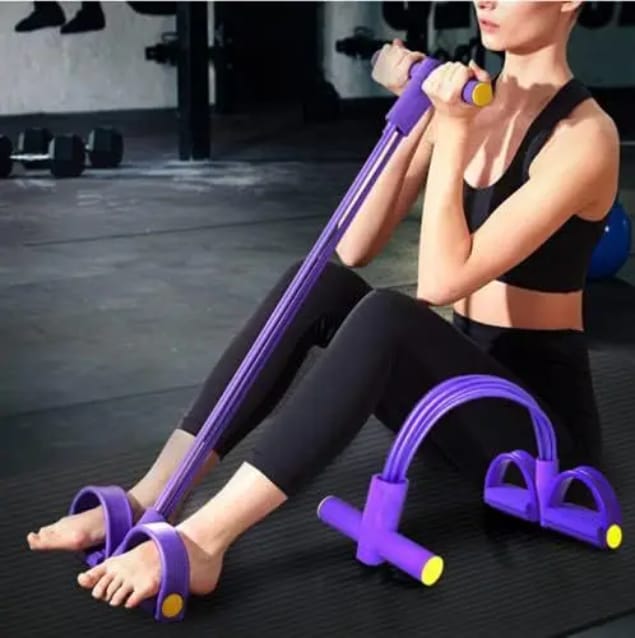 Bandes de résistance élastiques à 6 tubes avec poignées, cordes élastiques en latex naturel, extracteur de pédale multifonction – Image 3