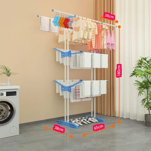 Séchoir à linge vertical pliable à 3 niveaux